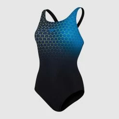 Speedo - Womens Swimsuit Printed Medalist Black/Blue -Baratza store 13099914 1554873425644325 grande