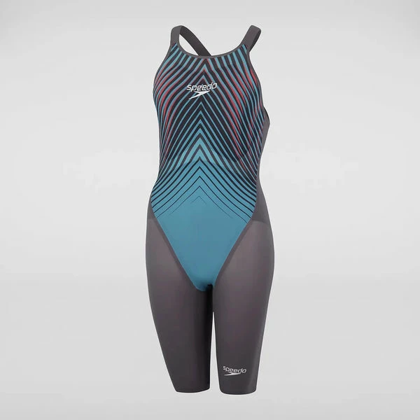Speedo - Womens Lazer Valor Openback Kneeshin Grey/Blue 7 Speedo - Womens Lazer Valor Openback Kneeshin Grey/Blue - Image 5