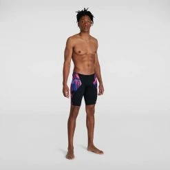 Speedo - Men's Jammer Allover Digital V-Cut Black/Red