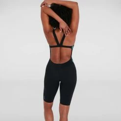 Speedo - Womens Swimsuit Leaderback Kneesuit Black/Grey -Baratza store 13893011 1794976580295707 grande