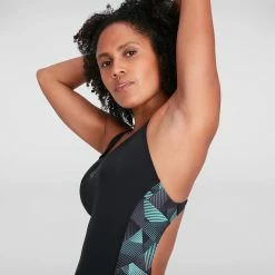 Speedo - Womens Swimsuit Leaderback Kneesuit Black/Grey -Baratza store 13893011 5824976580598818 grande