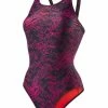 Speedo - Womens Swimsuit Boom All Over Muscleback Black/Pink