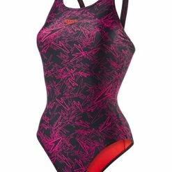 Speedo - Womens Swimsuit Boom All Over Muscleback Black/Pink