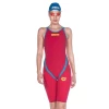 Arena - Womens Racesuit Powerskin Carbon Flex VX Dark Red Turquoise -Baratza store Arena Red grande