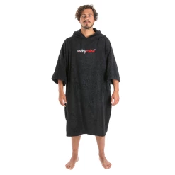 DRYROBE - Towel Poncho Hooded Changing Robe Black