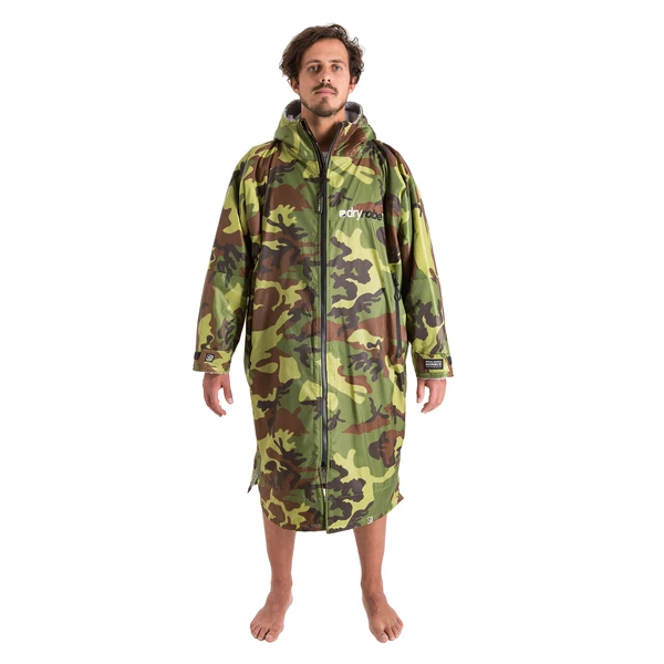 DRYROBE - Coat Long Sleeve Camo & Grey 3 DRYROBE - Coat Long Sleeve Camo & Grey
