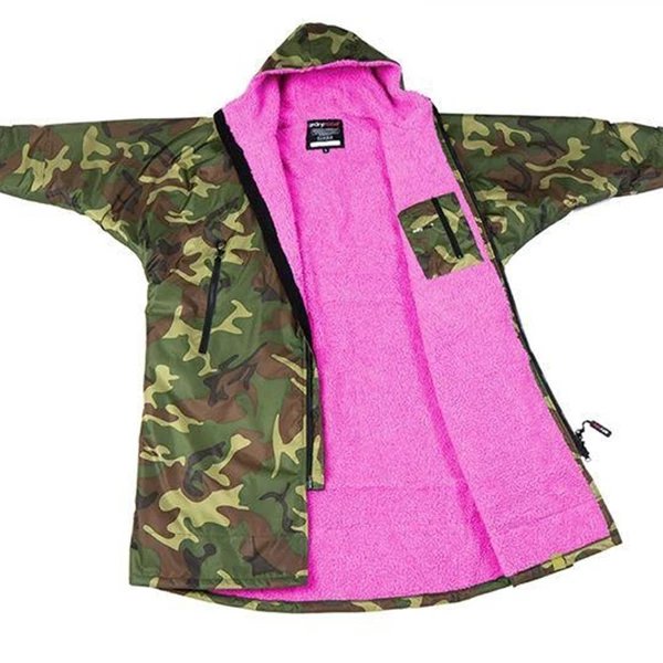 DRYROBE - Coat Long Sleeve Camo & Pink 3 DRYROBE - Coat Long Sleeve Camo & Pink