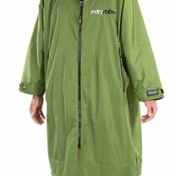 DRYROBE - Coat Long Sleeve Dark Green & Black