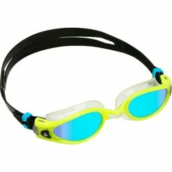 Aquasphere - Goggles Kaiman EXO Blue Titanium Mirrored Lens Yellow Black -Baratza store KAIMAN EXO EP1160700LMB mirror blue lens YELLOW TRANSPARENT grande