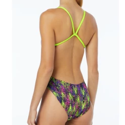 TYR - Womens Swimsuit Waikiki CutOutFit Yellow/Purple -Baratza store TYR Waikiki 2 grande
