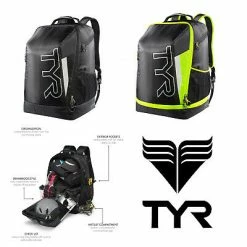 TYR - Apex Transition Backpack Black/Fluo -Baratza store Tyr Apex Backpack Black Silver Triathlon Kit Bag grande