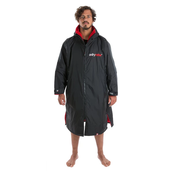 DRYROBE - Coat Long Sleeve Black & Red 3 DRYROBE - Coat Long Sleeve Black & Red