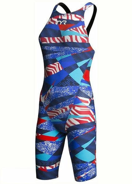 TYR - Womens Racesuit Avictor Prelude Open Back Red/White/Blue 3 TYR - Womens Racesuit Avictor Prelude Open Back Red/White/Blue
