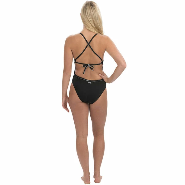Dolfin - Womens Uglies Revibe Solid Tie Back One-Piece Swimsuit Black 4 Dolfin - Womens Uglies Revibe Solid Tie Back One-Piece Swimsuit Black - Image 2