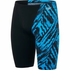 Speedo - Men's Jammer Allover V-Cut Black/Blue -Baratza store speedo allover v cut jammer black pool 10 1301781 grande